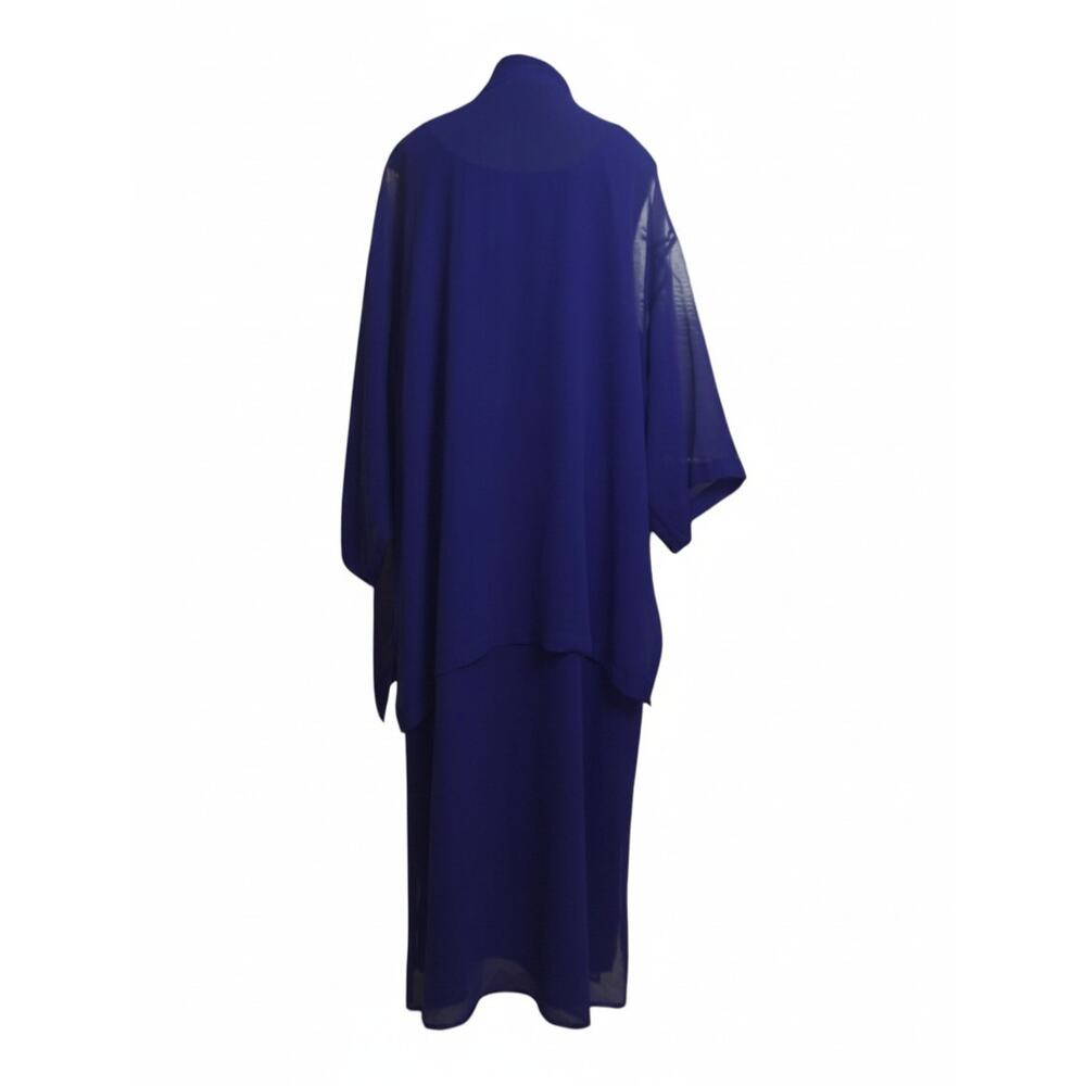 Carole Liz Dress Kimono Jacket Set 5X Purple Sheer Artwear India Statement EUC - Picture 4 of 16